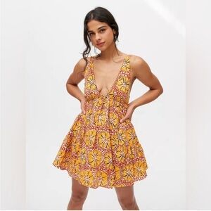 Urban Outfitters Vibrant Yellow and Orange Mini Dress